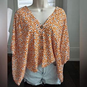 VICI floral boho button-up blouse size small